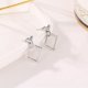 thumbnail image 4 of Stylish Hollow Rhombus Stud Earrings - Golden/Silvery Zinc Alloy Jewelry for Daily Wear and Gift Giving, 4 of 4