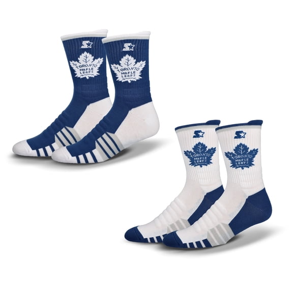Unisex-Starter  Blue/White Toronto Maple Leafs Breakaway Crew Sock 2 Pack
