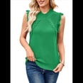thumbnail image 3 of Suéter Sin Mangas para Mujer, Cuello Alto, Punto , Flecos, Mangas , Estilo Bohemio, Moderno, Verde, XL, 3 of 10