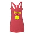 thumbnail image 2 of Wild Bobby, Tennis Mom Cute Bow Ribbon Tennis Ball, Mother's Day, Women Tri-Blend Racerback Tank Top, Vintage Red, Small, 2 of 3
