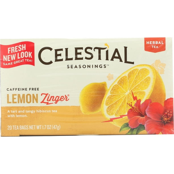 Lemon Zinger Herbal Tea Caffeine Free, 20 bg, 1 Pack