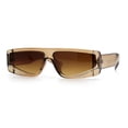 thumbnail image 4 of Womens Rhinestone Bling Narrow Rectangle Flat Top Plastic Fashion Sunglasses All Brown, 4 of 8