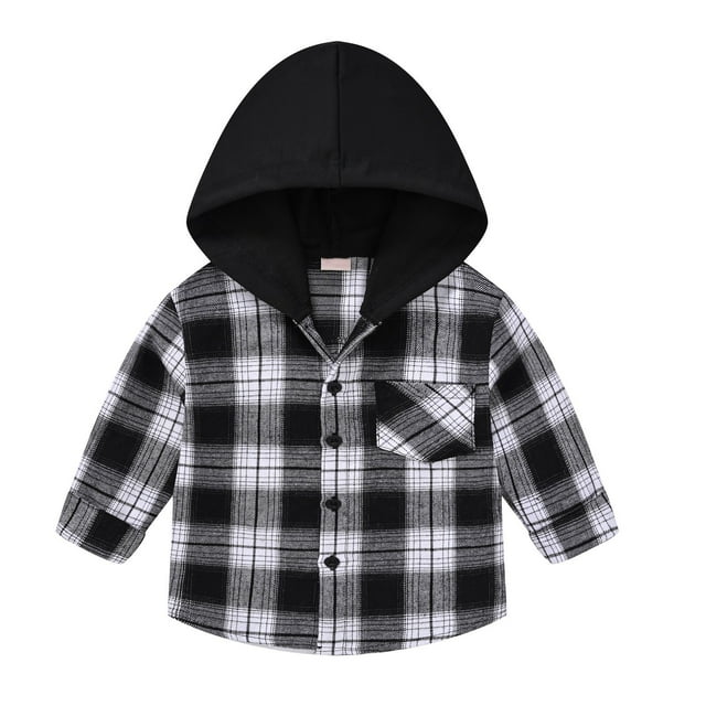 MZXELPRJD Kids Button Down Pullover Hoodies Cute Plaid Print Hooded Sweatshirts with Pockets Boys Girls Big Spring Fall Classic Color Block Hooded Shirt Jacket