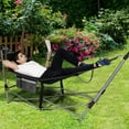 thumbnail image 4 of Gymax Folding Hammock Indoor & Outdoor Hammock with Side Pocket & Iron Stand Black, 4 of 10
