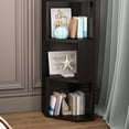 thumbnail image 5 of YQ JENMW Multi-Tier Corner Shelf Unit, Wooden Vertical Storage Rack, Space Saving Open Display Stand for Living Room Bedroom Adult Home Organization, 5 of 7