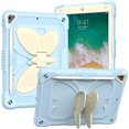 thumbnail image 4 of Kids Case for iPad 9.7 2018/2017, Heavy Duty Hybrid Rugged Stand Protective Shockproof Cover with Shoulder Strap, F, 4 of 7
