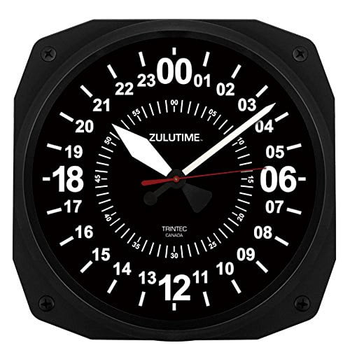 Trintec 24 Hour Square Military Time SWL Zulu Time 24Hr Wall Clock 10