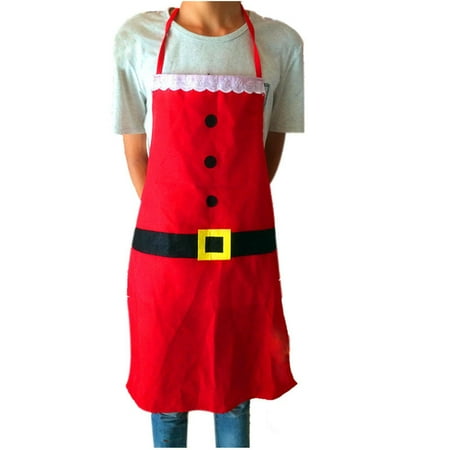 

NICEXMAS Christmas Halter-neck Style Sleeveless Chef Kitchen Cook Apron (Red)