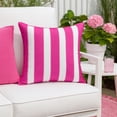 thumbnail image 3 of Ensperta 20'' x 20'' Striped Outdoor Accent Pillow Covers – Fade & Weather Resistant Decorative Cushion for Patio, Porch, or Garden Seating - Rose Violet, 3 of 6