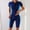 Blue, variant on Naittoop Women's Swimsuit Sets Half Zip Short Sleeve Surfing Suit Matching Shorts Bathing Suit Two Piece Swimwear