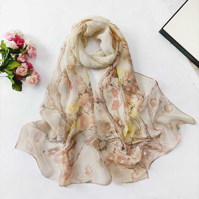 Foulards Légers Mode à Imprimé de Fleurs Foulard Portefeuille en Coton pour Femmes