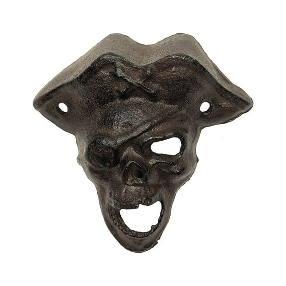 Wall Mount Pirate Skull Bottle Cap Opener Bartender Beer Bar Accessories Nautical Home Decor