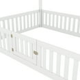 thumbnail image 4 of Euroco Full Size Low House Bed with Fence and Door, White, 4 of 11