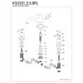 thumbnail image 3 of Kingston Brass KS3335PL Heritage Two-Handle Deck Mount Roman Tub Faucet, Oil Rubbed Bronze, 3 of 4