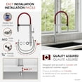 thumbnail image 2 of Stylish 20 ⅞" Ht Single Handle Brushed Stainless Steel with Red Spout Hose Pull Out Three Modes Kitchen Faucet K-140R, 2 of 9