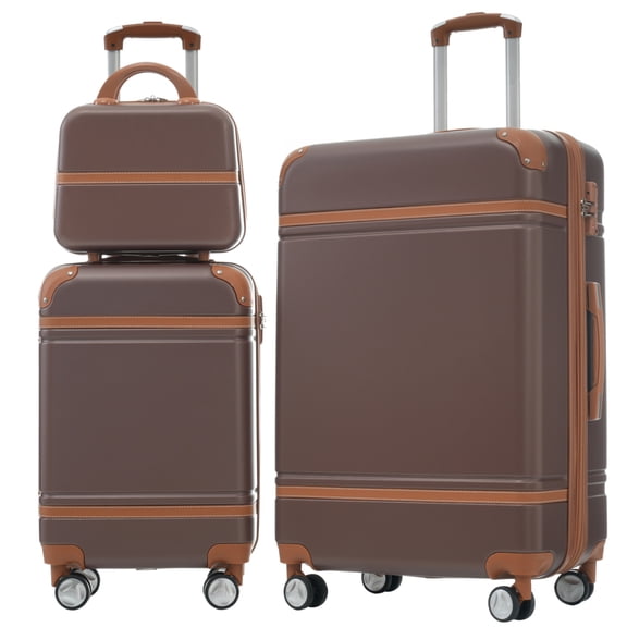 3 Piece Luggage Set Hardside Spinner Suitcase with TSA Lock 20 Inch 28 Inch and Cosmetic Case Lightweight Travel Bags for Women Men