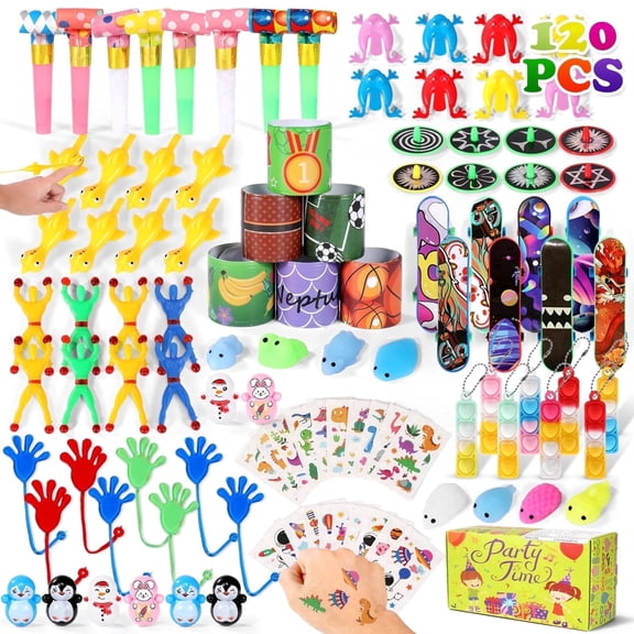 120 PCS Party Favors for Kids, Assorted Small Bulk Set, Goodie Bag Stuffers, Pinata Fillers, Treasure Box & Carnival Prizes, Birthday Gifts