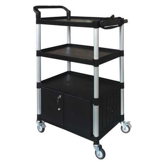Manufacturer Varies Cart with Cabinet,52-3/4 in. H,Black 45NP05