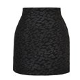 thumbnail image 1 of Minifalda corta ajustada con cremallera en la espalda y cintura alta con estampado de leopardo para mujer,Negro,XL, 1 of 6
