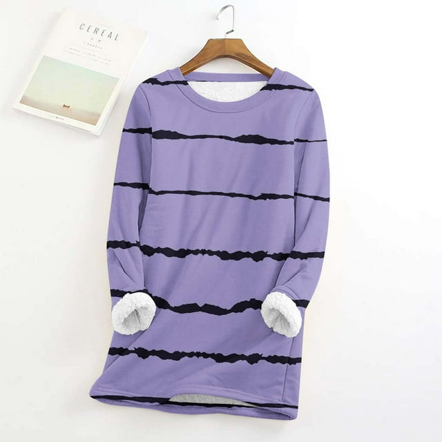 Oversized Sweatshirt for Women Large Loose Raglan Top Thickened And Velvet Lamb Wool Warm Underlay Womens Blouse on Clearance