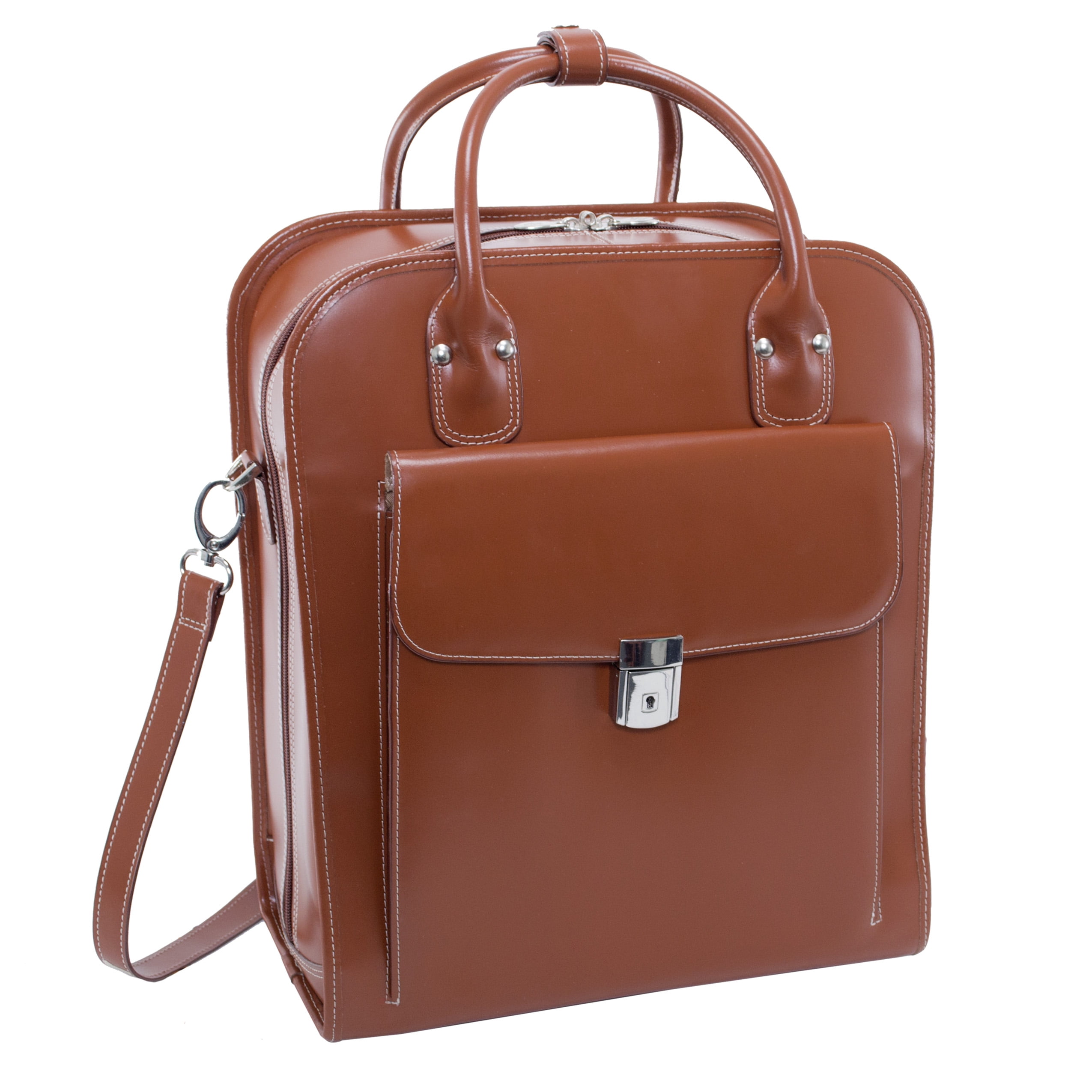 LA GRANGE | 15” Leather Vertical Detachable-Wheeled Laptop Case