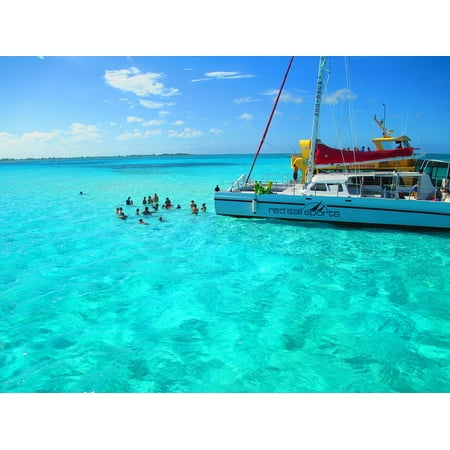 Canvas Print Sailing Caribbean Cayman Islands Cayman Party Stretched Canvas 10 x (Best Caribbean Island For Sailing)