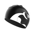 thumbnail image 2 of Silicone Swim Caps for Long Hair, Cover Ears Swimming Caps , Flexible Waterproof Swimming Caps-Black, 2 of 4