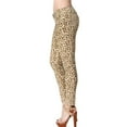 thumbnail image 2 of Fashion Secrets Women's Leopard Cheetah Animal Print Slim Pants (Medium, Taupe), 2 of 4