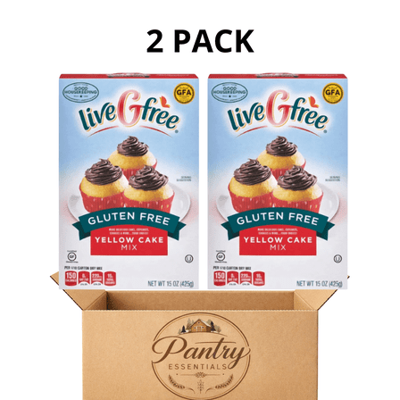 liveGfree Yellow Cake Mix, Gluten Free, 15 oz,2 Pack