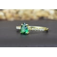 thumbnail image 3 of 14k Yellow Gold Plated 2.20Pear Cut Lab Created Green Emerald Women's Engagement Ring, 3 of 5