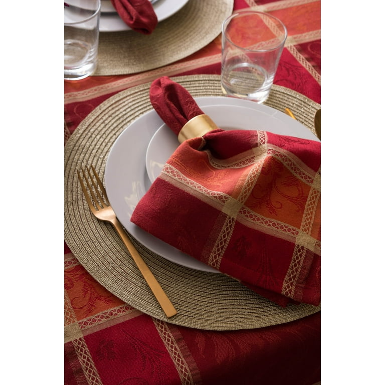 Set of 6 Cotton Napkins with Satin Jacquard Stripe/ Table top/ Down etc –  Down Etc