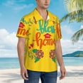 thumbnail image 6 of Uemuo Bless This Home Printed Regular Fit Short Sleeve Casual Hawaiian Shirt for Men,Aloha shirt,Tropical shirt,Floral print shirt,Vacation Beach shirt-Medium, 6 of 9