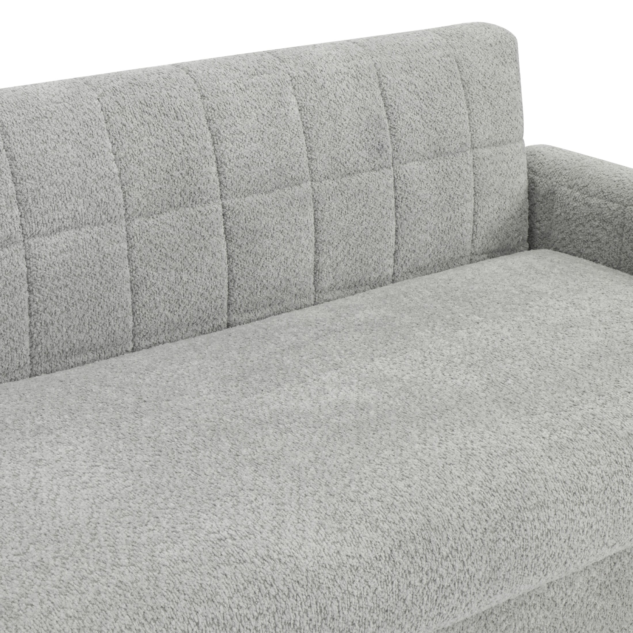 Christopher Knight Home Modern Boucle Loveseat, 2-Seater Upholstered Couch with Biscuit Back, Light Gray-Blue