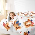 thumbnail image 3 of Manfei Cute Highland Cow Twin Comforter Sets,American Flag Bowtie Bedding Set,Brown,Light Gray Reversible,2pcs,1 Comforter and 1 Pillowcase, 3 of 7