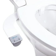 Brondell Bidet Attachment for Toilet SS-250 SimpleSpa Fresh Water Spray with Adjustable Water Pressure Side Arm Control, Slim Bidet Sprayer, Silver Knob (Dual Nozzle)