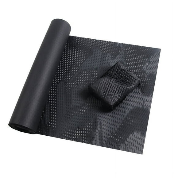 Granjero Gordo Papel de embalaje que absorbe los golpes, papel kraft biodegradable, papel de nido de abeja para embalaje de cerámica de vidrio para regalo (negro)
