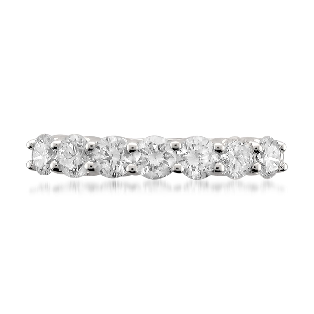 1 Carat T.W. 7 Stone Round Diamond Platinum Bridal Wedding Band