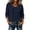 Dark Blue, variant on Women's Peter Pan Collar Cotton Linen Blouse Loose Fit Long Sleeve Vintage Button Up Babydoll Casual Top