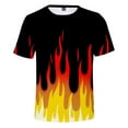 thumbnail image 3 of YLLMHH Colorful flame T-shirt Casual All-match short-sleeved Tshirt Men Women 3D Print T Shirt 4XL, 3 of 6