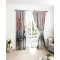 thumbnail image 3 of Valentine's Day Blackout Curtains for Bedroom/Living Room, Thermal Insulated Kitchen Curtains, Couples Flowers Rainy Tower Romantic Pink Grommet Darkening Window Treatment Drapes 52"x63"x2, 3 of 8