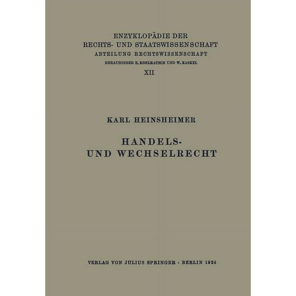 Handels- Und Wechselrecht, (Paperback)