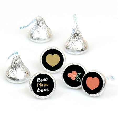 Best Mom Ever - Mother's Day Round Candy Sticker Favors - Labels Fit Hershey's Kisses (1 sheet of