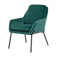 thumbnail image 3 of Chaise d'Appoint Contemporaine en Métal Rembourré - Turquoise / Noir, 3 of 5