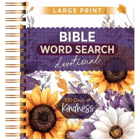 100 Days of Kindness: Word Search Devotional, (Spiral-Bound)
