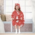 thumbnail image 7 of FORMRS Wearable Blanket Hoodie with Sleeves for Kids Cozy Flannel Sweatshirt, Red Snowman, 7 of 7