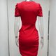 thumbnail image 3 of Women Short Dress, Polyester Fiber Hip Wrap Cut Out Waist Dress For Date ANGGREK Otros, 3 of 7