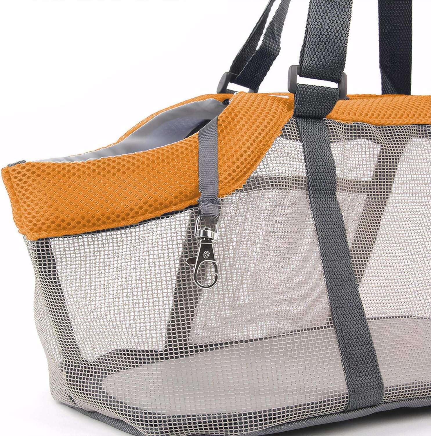 ABPETE Small Soft-Sided, Breathable Mesh Pet Carrier Backpack with Removable and Washable Mat, Orange, 13 lb Limit