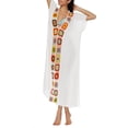 thumbnail image 2 of Luxalzxs Bikini Cover Up Dress for Women Sexy V-Neck Flowy Crochet Floral Patchwork Bathing Suit Cover Ups Long Dress Beach Kaftan Coverups, 2 of 5