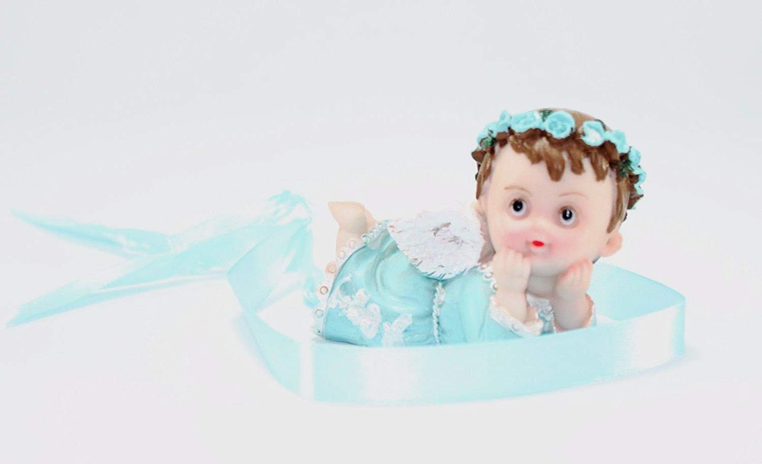 Set of 2 Wedding Lover Gifts ~ 1 Blue 1 Pink Crawling Angel Figurines Statues Congratulatory Blessing Gift Pair of Colored Crawling Angels