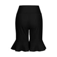thumbnail image 6 of Tsesme Women's Ruffle Hem Shorts, Summer Knee Length Slim Yoga Flared Pants,Stretch High Waisted Athletic Casual Shorts with Pockets,Black,XXL, 6 of 9